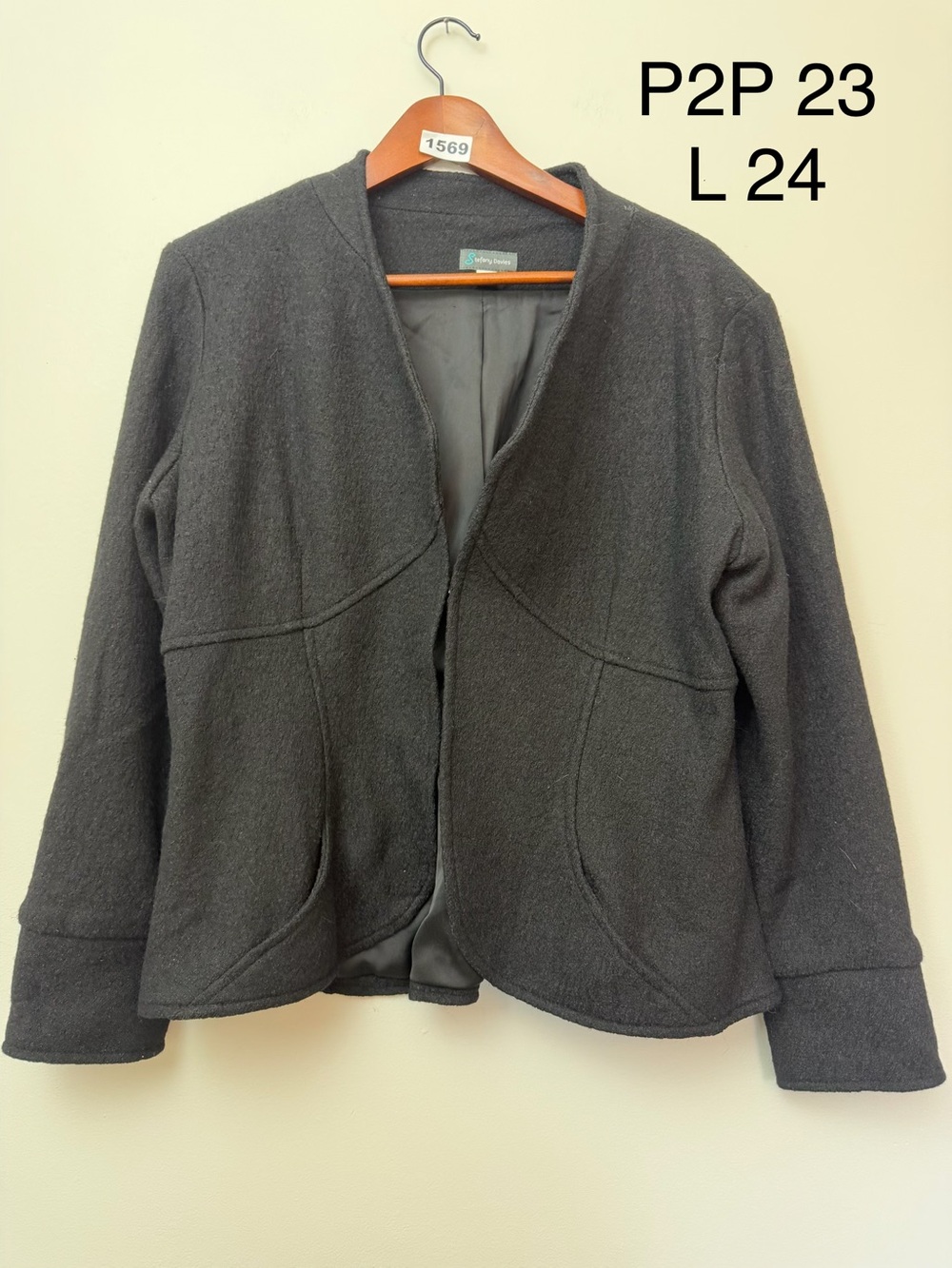 Stefany Davies Handmade Wool Blend Jacket Artsy Minimalist 1X-2X